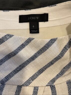 J. Crew Navy and Cream Diagonal Stripe Skirt